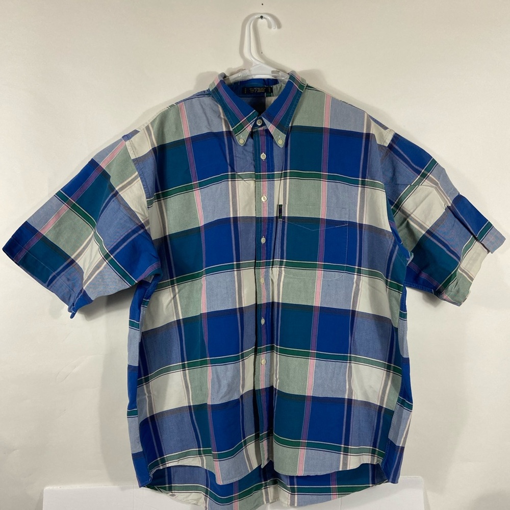 Colours Plaid Button Up Short Sleeve Shirt